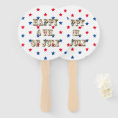 Happy amerikanische Unabhängigkeitstag Rot-Blau-St Fächer (Vorne und Hinten)