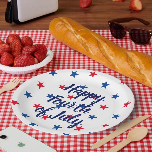 Happy amerikanische Unabhängigkeitstag Rot-Blau-St Pappteller (Picknick)