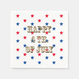 Happy amerikanische Unabhängigkeitstag Rot-Blau-St Serviette