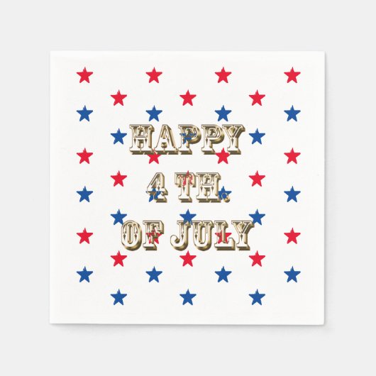 Happy amerikanische Unabhängigkeitstag Rot-Blau-St Serviette (Vorderseite)