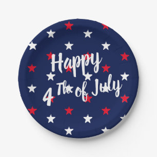 Happy amerikanische Unabhängigkeitstag, Rot-Weiß Pappteller