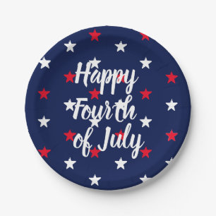 Happy amerikanische Unabhängigkeitstag, Rot-Weiß Pappteller
