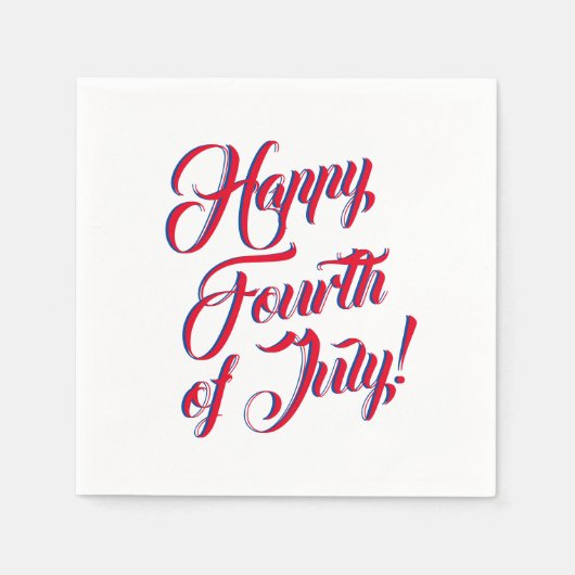 Happy Amerikanische Unabhängigkeitstag Rot-Weiß-Sc Serviette (Vorderseite)