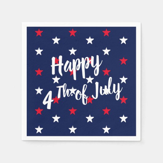 Happy Amerikanische Unabhängigkeitstag Rot Weiß & Serviette (Vorderseite)