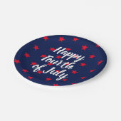 Happy amerikanische Unabhängigkeitstag Rot-Weiß-St Pappteller (Schrägansicht)