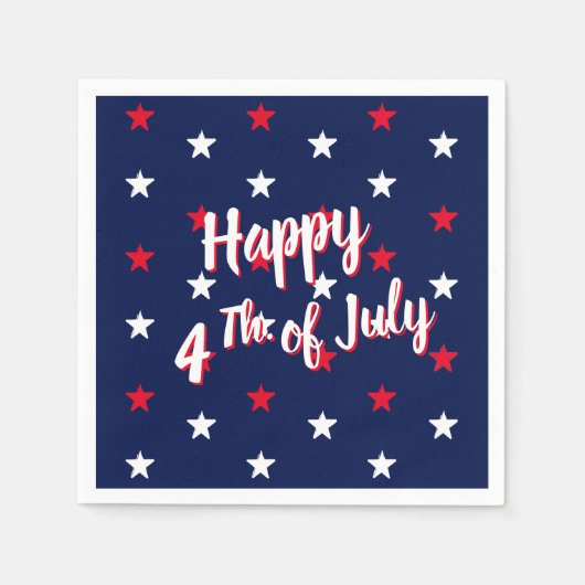 Happy amerikanische Unabhängigkeitstag Rot-Weiß un Serviette (Vorderseite)