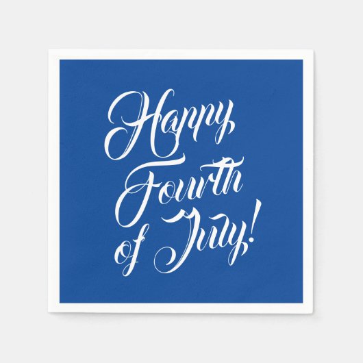 Happy Amerikanische Unabhängigkeitstag Skript weiß Serviette (Vorderseite)