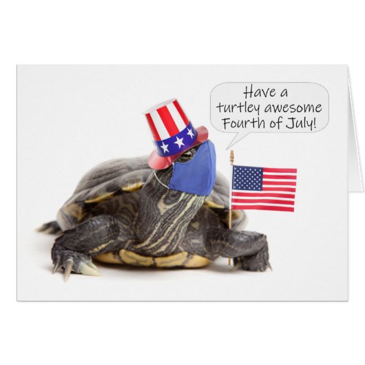 Happy Amerikanische Unabhängigkeitstag Turtle in F (Vorderseite (Horizontal))