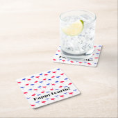 Happy Amerikanische Unabhängigkeitstag Unabhängigk Rechteckiger Pappuntersetzer (Vor Ort)