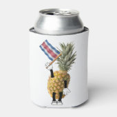 Happy Ananas schweben eine costa-ricanische Flagge Dosenkühler (Kanne Vorderseite)