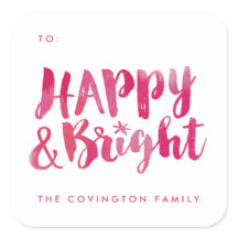 Happy and Bright Gift Tag Sticker