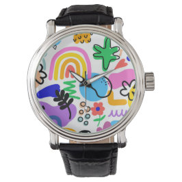 Happy and colorful abstract designs armbanduhr