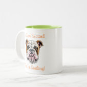 Happy and Excited Dobermann Zweifarbige Tasse (Vorderseite Links)