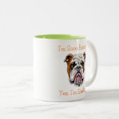 Happy and Excited Dobermann Zweifarbige Tasse (VorderseiteRechts)