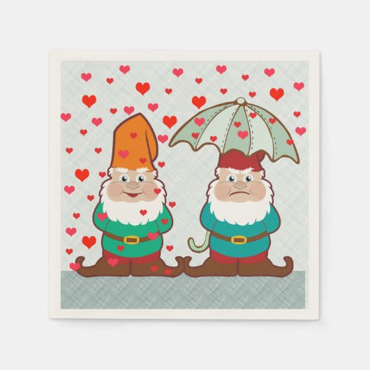 Happy and Grumpy Gnomes Serviette (Vorderseite)