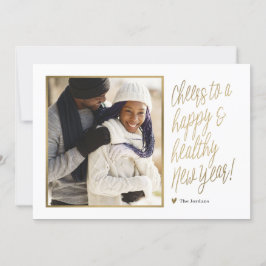 Happy and Healthy New Year Foto Card Feiertagskarte
