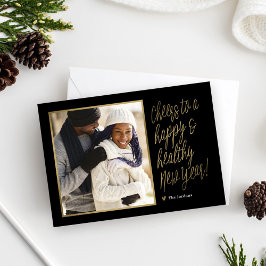 Happy and Healthy New Year Foto Card Feiertagskarte