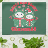 Happy and Meowy Christmas Cats 1 Geschirrtuch (Gefaltet)