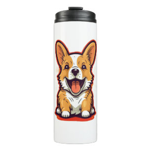 Happy and Niedlich Corgi - Adorable Design for Dog Thermosbecher