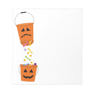 Happy and Sad Halloween Buckets Notizblock