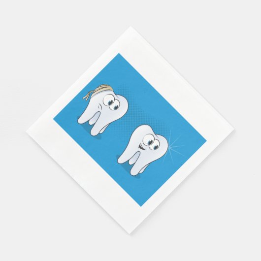 Happy And Sad Teeth Napkins Serviette (Ecke)