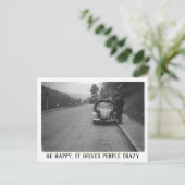 Happy and Vintag Automobile Postkarte (Stehend Vorderseite)