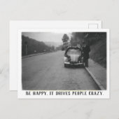 Happy and Vintag Automobile Postkarte (Vorne/Hinten)