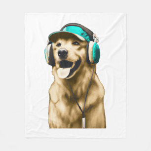 Happy Angesagt-Hop Golden Retriever Fleecedecke