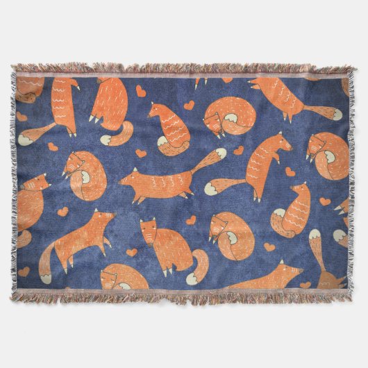 Happy-animal-fox-Muster Decke (Vorderseite)