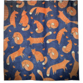 Happy-animal-fox-Muster Duschvorhang (Vorderseite)
