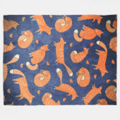 Happy-animal-fox-Muster Fleecedecke (Vorderseite (Horizontal))