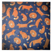 Happy-animal-fox-Muster Fliese (Vorderseite)