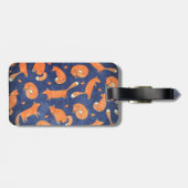 Happy-animal-fox-Muster Gepäckanhänger (Rückseite horizontal)