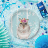 Happy Animal mit Blume in Blue Forest Hamster Pappteller (Party)
