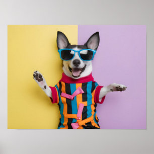 Happy Animal mit Sonnenbrille Poster