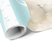 Happy Animal with Blume in Blue Forest Sheep Geschenkpapier (Rolleneckpunkt)