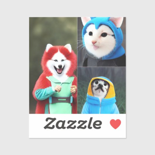 Happy Animals in lustigen Kostümen #1 Aufkleber (Blatt)