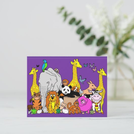 Happy Animals Postkarte (Stehend Vorderseite)