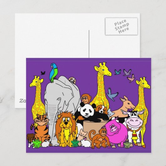 Happy Animals Postkarte (Vorne/Hinten)