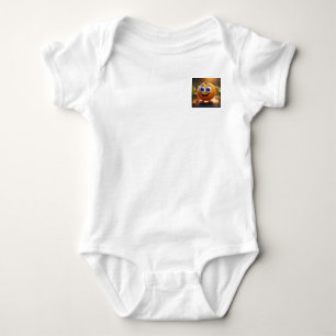 Happy Animated 3d Orange, Baby Strampler