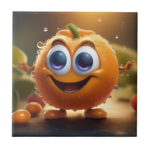 Happy Animated 3d Orange, Fliese