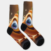 Happy Animated 3d Orange, Greengrocer Crew Socks Socken (Rechts)
