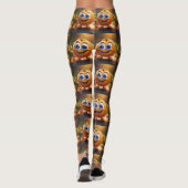 Happy Animated 3d Orange, Leggings (Rückseite)
