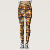 Happy Animated 3d Orange, Leggings (Vorderseite)