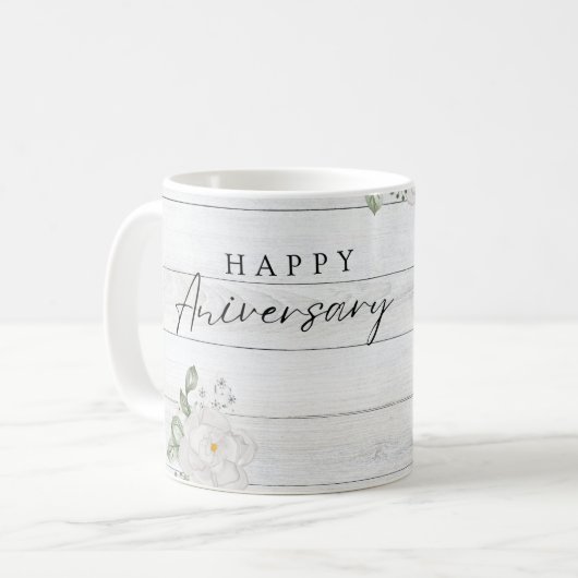 HAPPY ANIVERSARY KAFFEETASSE (Vorderseite Links)