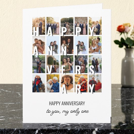 Happy Anniversary 20 Wedding Photo Collage Karte