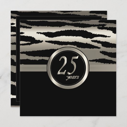 Happy Anniversary 25 Jahre Einladung (Vorne/Hinten)