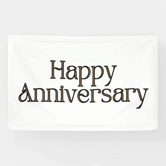 Happy Anniversary 2.5x4 Vinyl Banner (Horizontal)