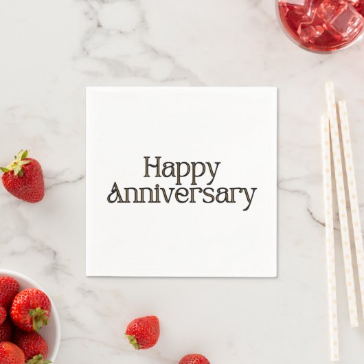 Happy Anniversary 3 Ply Napkins Serviette (Beispiel)