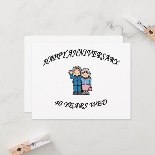 HAPPY ANNIVERSARY 40 copy Karte (Vorderseite/Rückseite Beispiel)